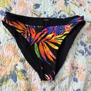 Maaji reversible Bikini Bottom with Neon Tropical Leaf Print